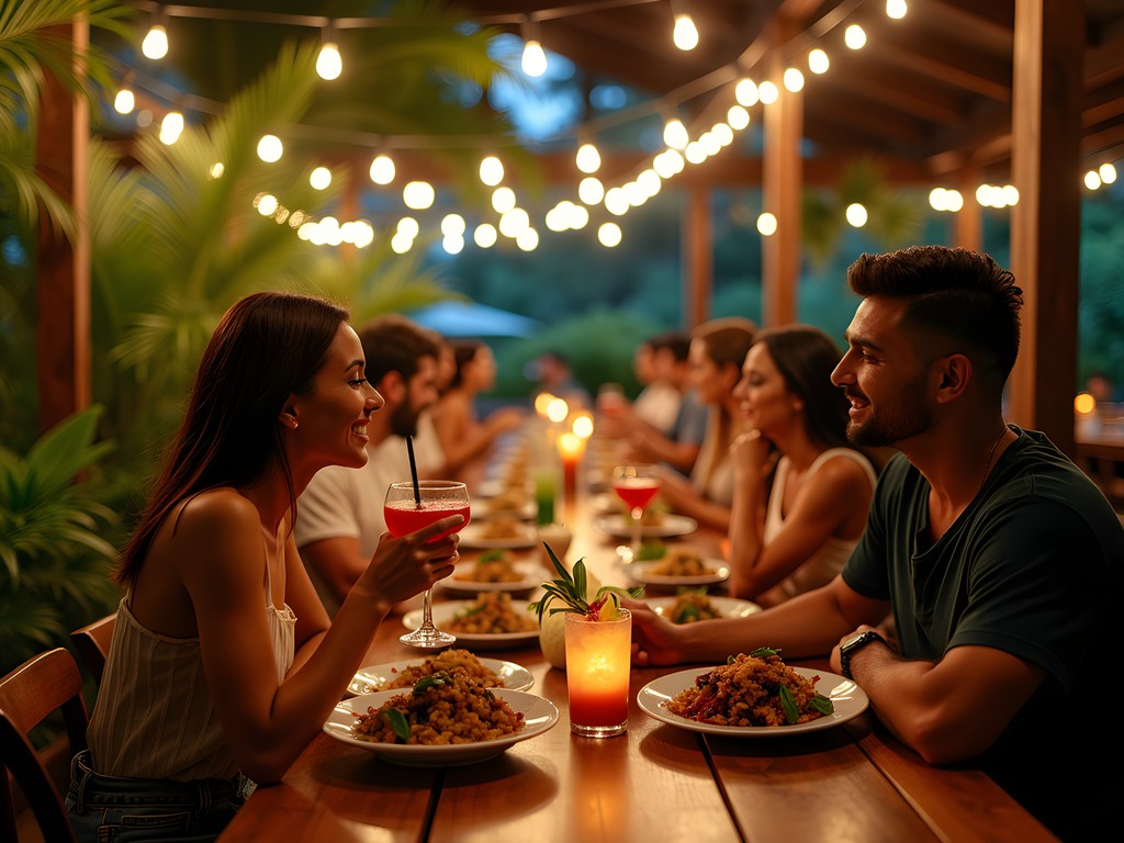 Outdoor dining area at La Esquina Verde gastro-bar in Guaynabo
