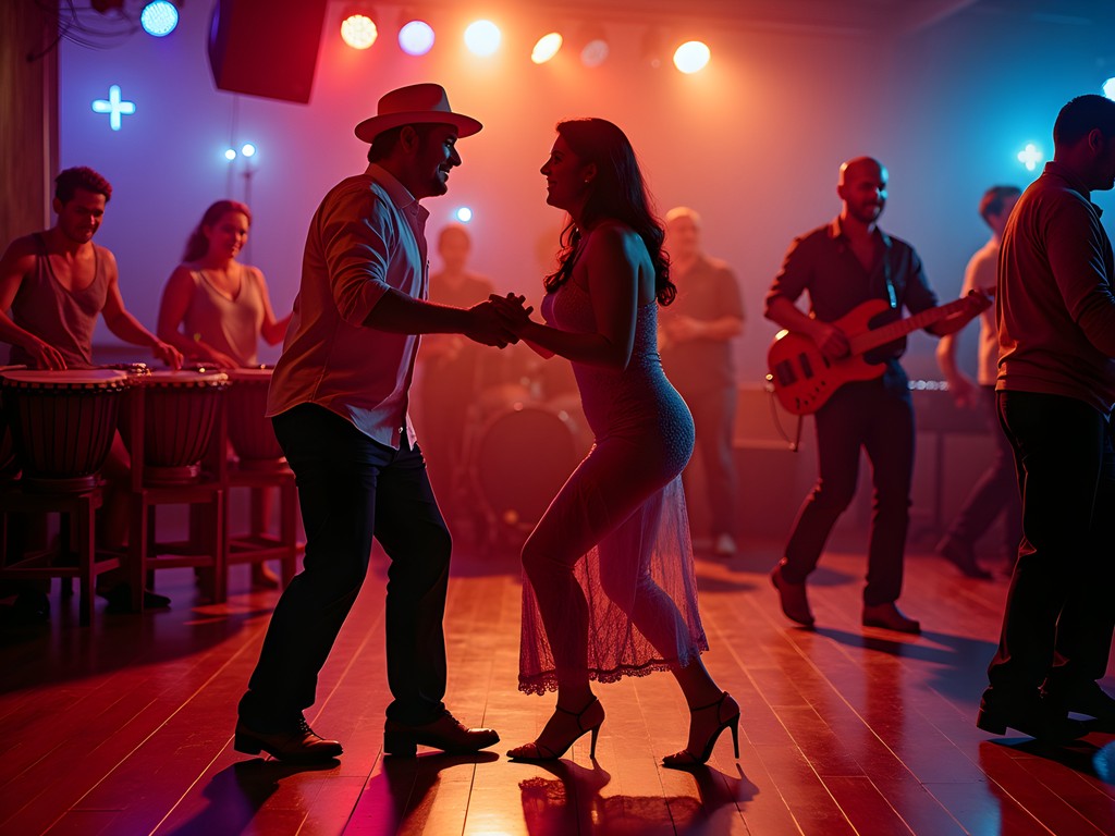 Couples dancing salsa at Casa del Ritmo in Guaynabo