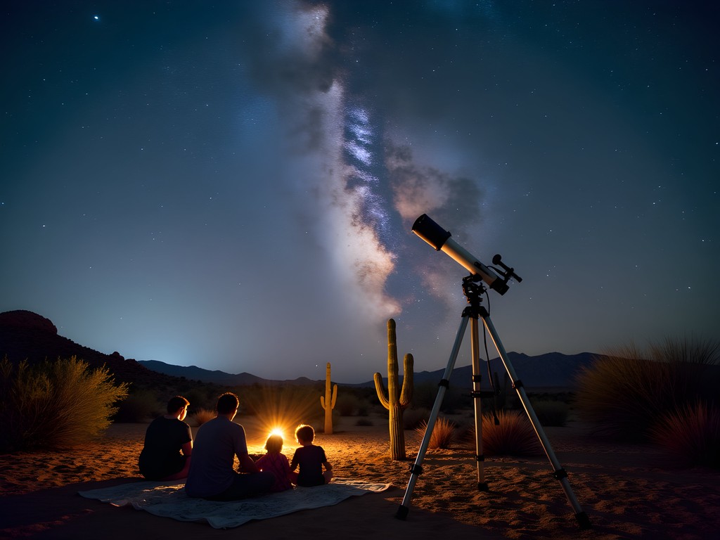 Stargazing tour in the New Mexico desert outside Hobbs with Milky Way visible overhead