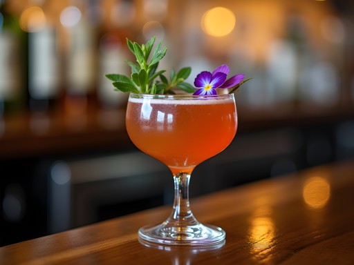 Artisan craft cocktail with local Mississippi ingredients at Jackson bar