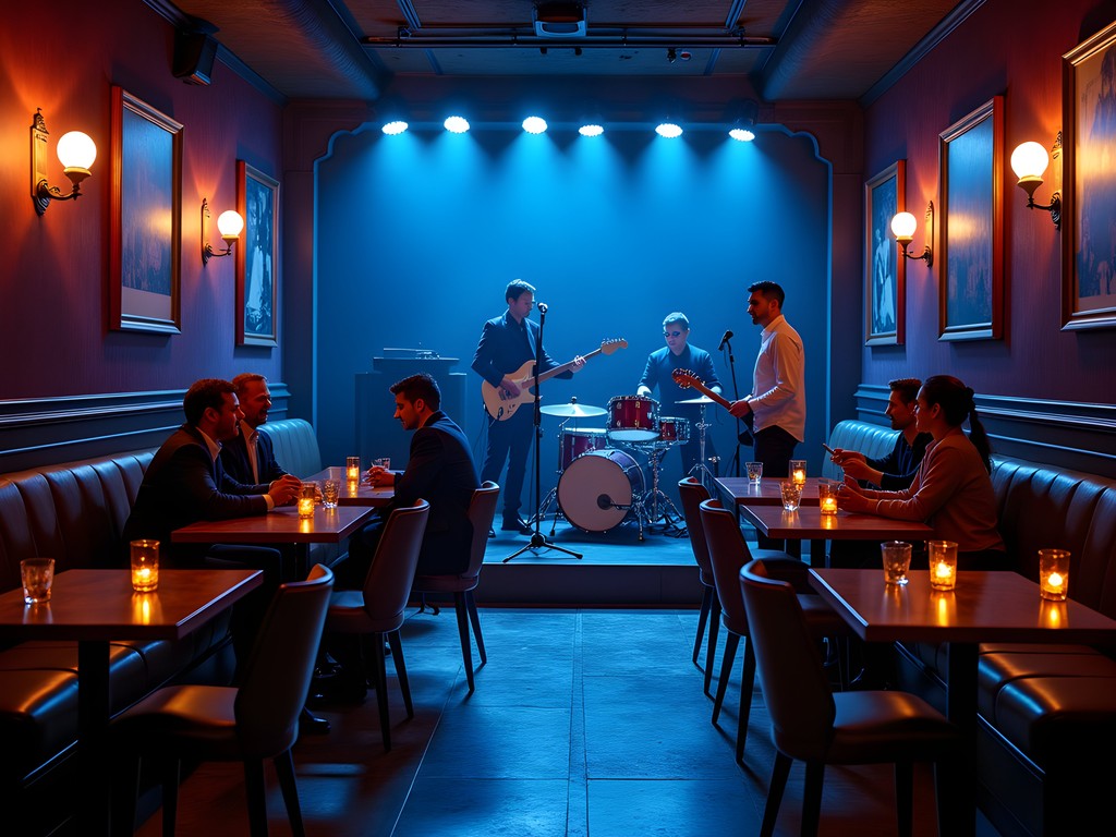 Intimate jazz club in Jersey City with live performance and craft whiskey service