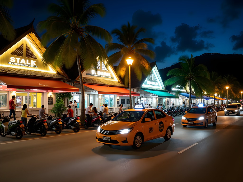 Transportation options at night near beach clubs in Koh Samui