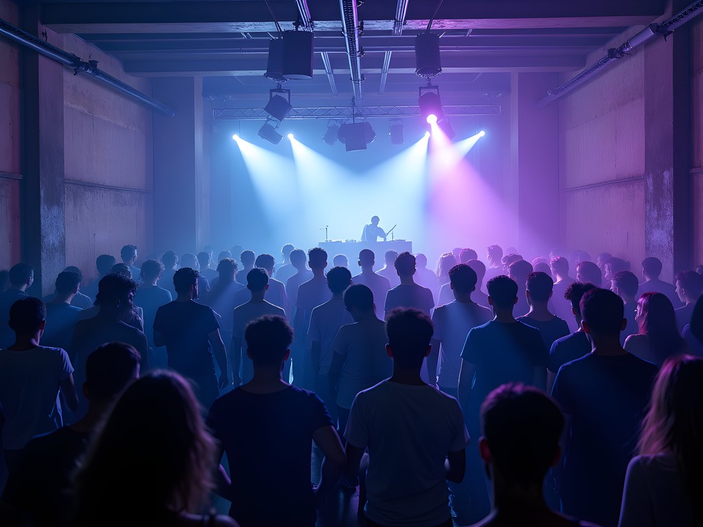 Atmospheric dance floor at Closer nightclub in Kyiv with crowd dancing to electronic music