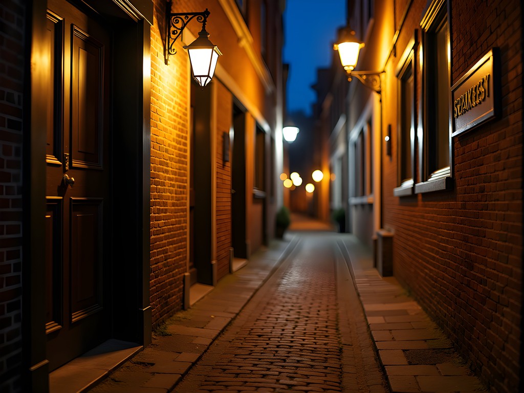 Hidden speakeasy entrance in Leiden with subtle signage