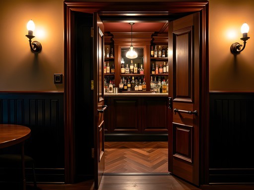 Secret speakeasy entrance behind vintage bookcase in downtown Lewiston Idaho