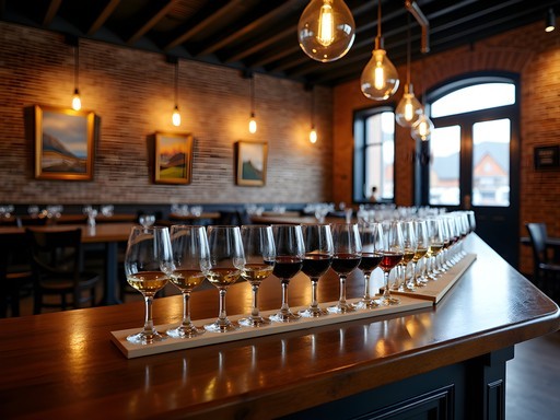 Elegant wine tasting room in historic brick building in downtown Lewiston Idaho