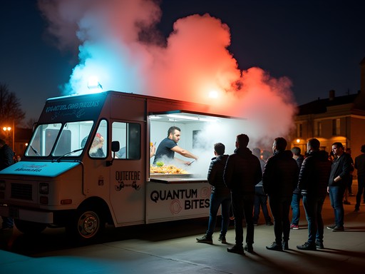 Molecular gastronomy preparation at Quantum Bites food truck in Lewiston