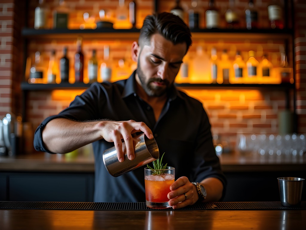 Craft cocktails being prepared at The Vault speakeasy in Meridian Mississippi