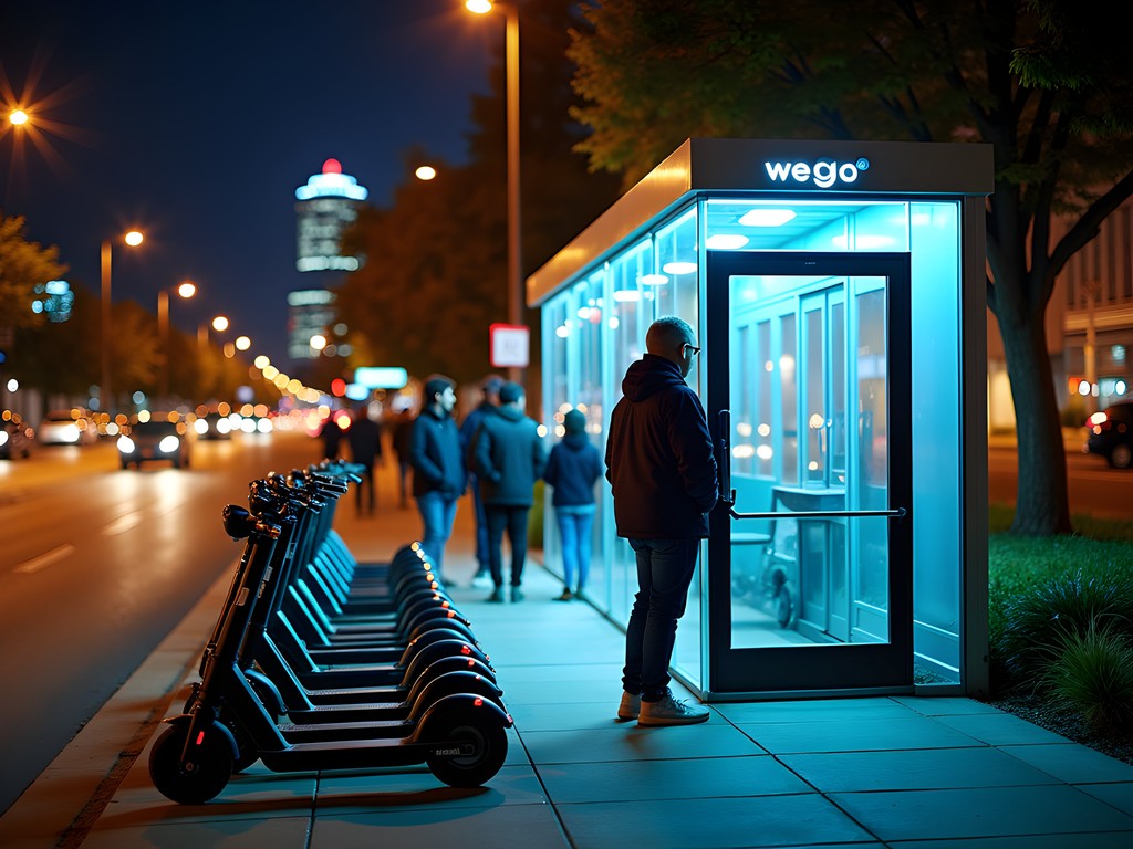 Eco-friendly transportation options in Nashville at night