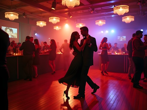 Vibrant Latin dance floor at La Casona in North Las Vegas with couples dancing salsa