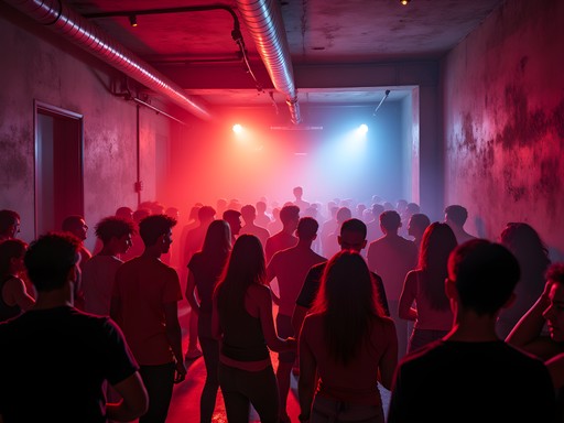 Underground music venue in North Las Vegas with atmospheric lighting