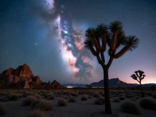 Milky Way visible over desert landscape near North Las Vegas