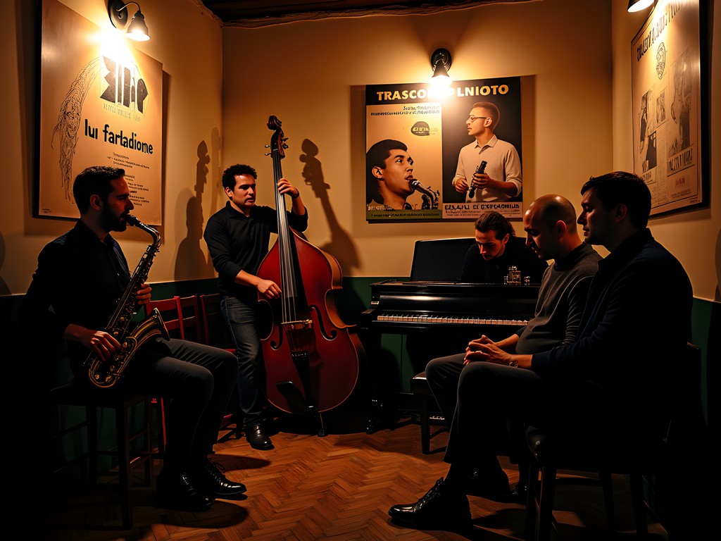 Musicians performing in hidden Porto jazz apartment