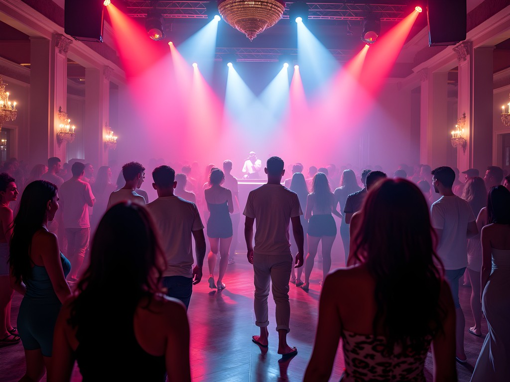 Vibrant nightclub scene in Puerto Vallarta with sophisticated lighting design and international crowd