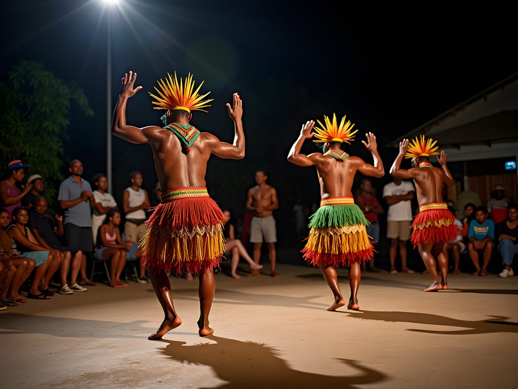 Traditional Kalinago dance performance at Old Mill Cultural Centre in Roseau
