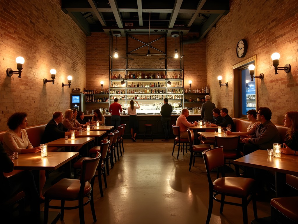 Elegant interior of Hotel Emma's Sternewirth bar with repurposed brewing equipment and comfortable seating