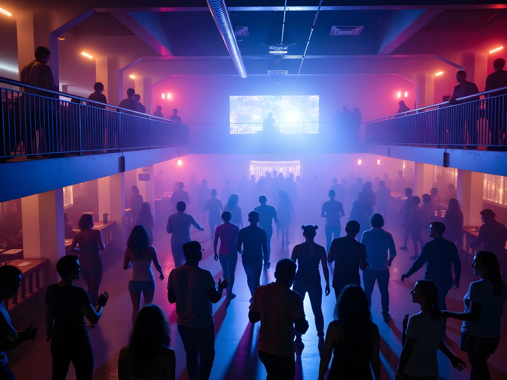 Energetic dance floor at Space La Nouba nightclub in San Fernando, Trinidad
