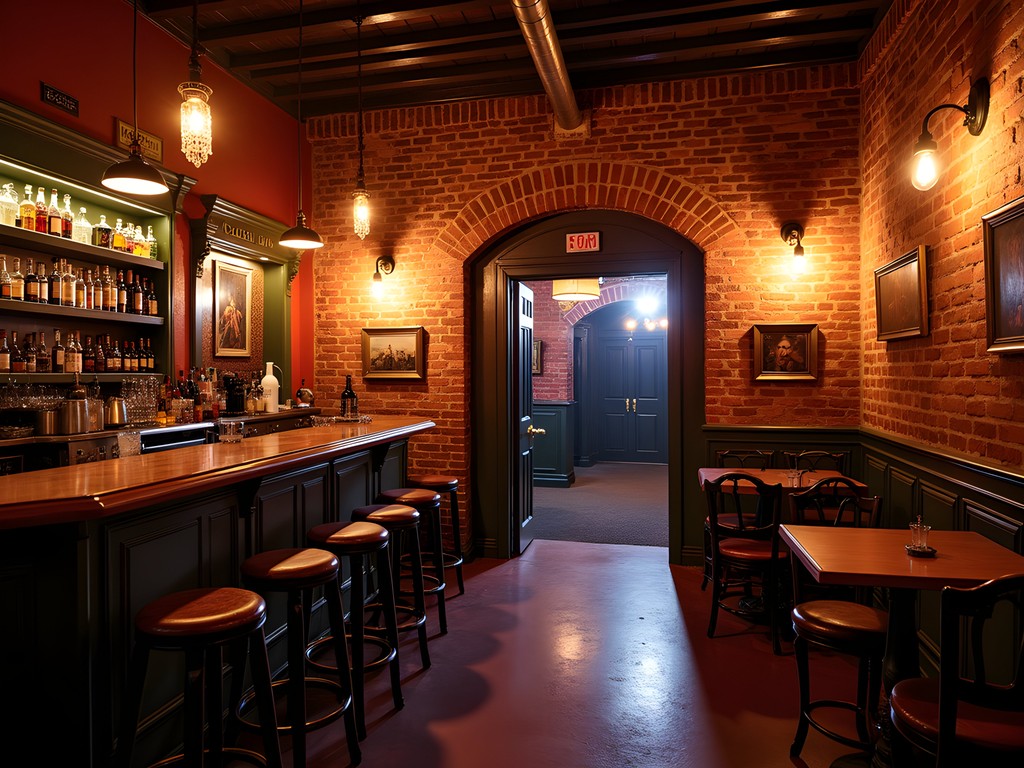Multi-room bar interior of La Factoría in Old San Juan with atmospheric lighting