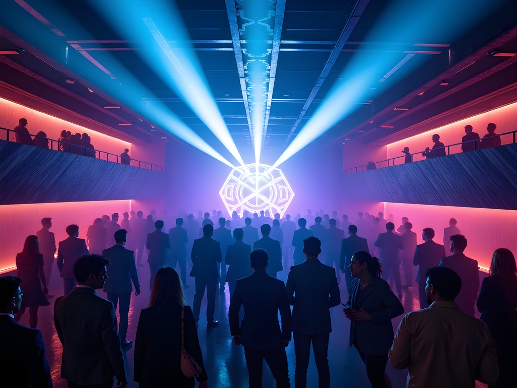 Octagon nightclub in Gangnam with laser light show and crowded dance floor