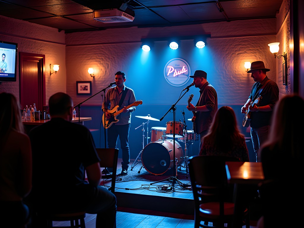 Live blues performance at an intimate Shreveport music venue with audience