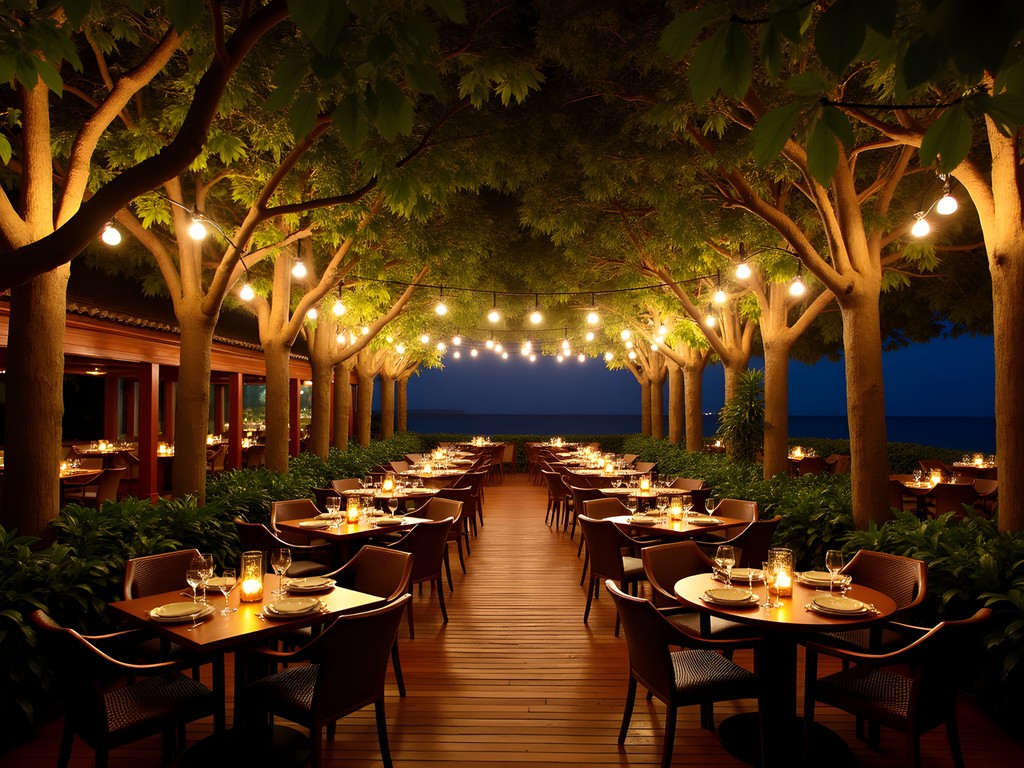 Atmospheric restaurant in Tamarindo transforming from dinner service to nightlife venue