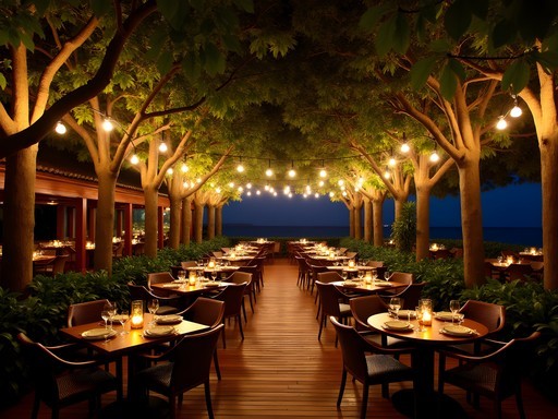 Atmospheric restaurant in Tamarindo transforming from dinner service to nightlife venue