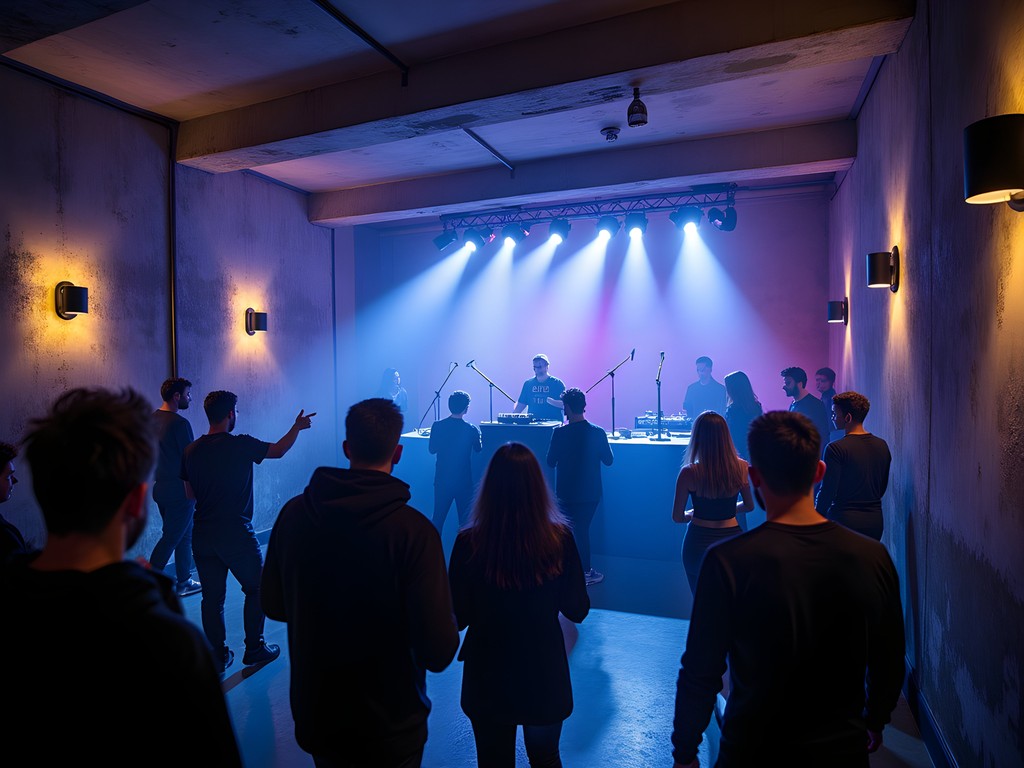 Interior of Grelle Forelle underground electronic music club in Vienna