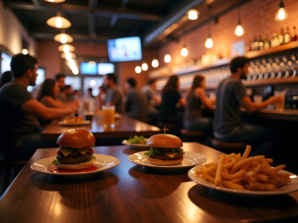 Vibrant late-night restaurant scene in Wichita with craft beer and gourmet burgers