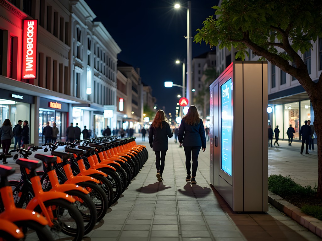 Wollongong's nightlife transportation options including bike share stations and the free Gong Shuttle