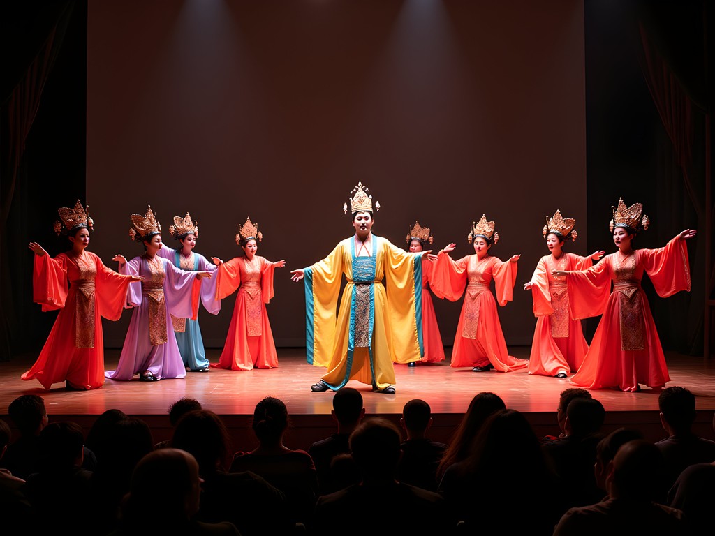 Colorful traditional Han Opera performance in Wuhan with elaborate costumes