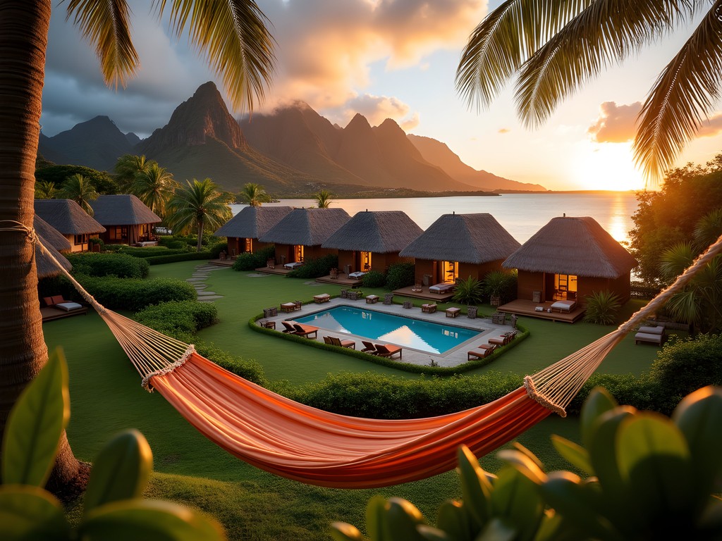Mid-range accommodation on Fiji's Coral Coast with mountain and ocean views