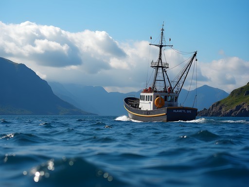 Man holding a large cod caught during deep sea fishing trip near Alesund