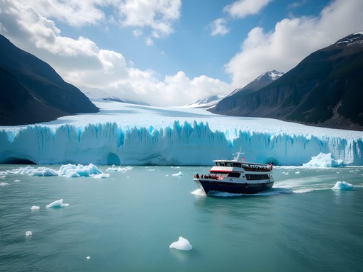 Family watching glacier calving in Prince William Sound