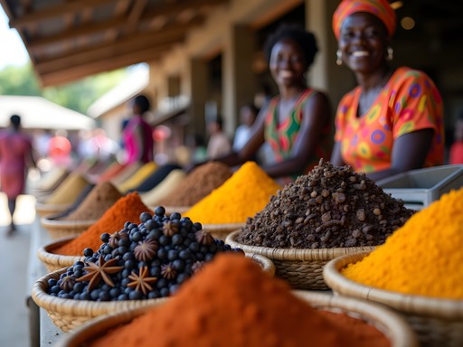 Colorful spice stall at Antsiranana's local market
