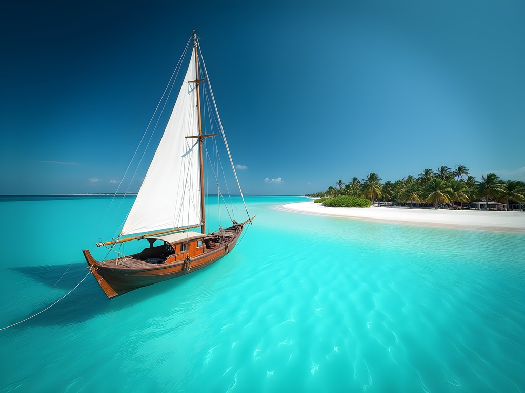 Traditional dhow sailing on the turquoise waters of Madagascar's Emerald Sea