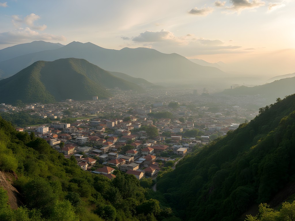 Panoramic view of Bamenda city nestled in the Cameroon highlands