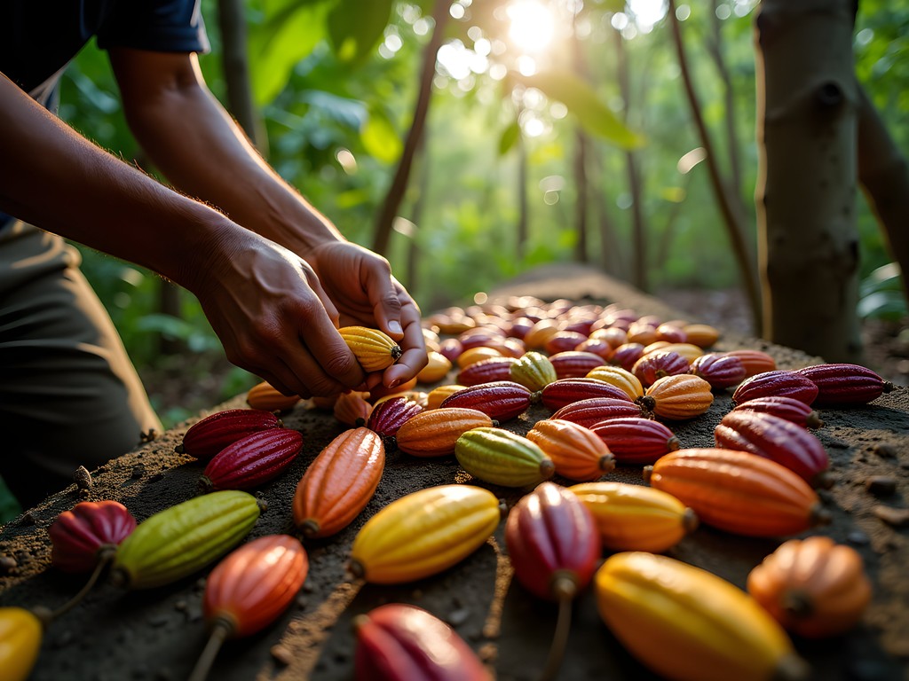 Traditional cacao harvesting on Combu Island near Belém