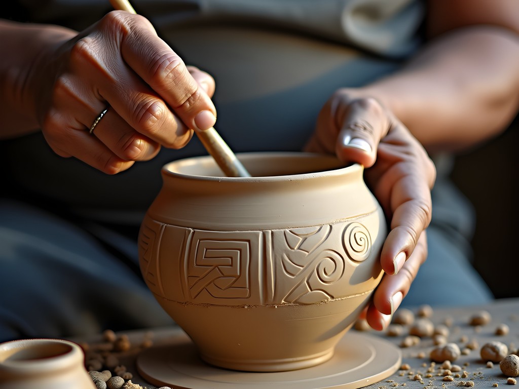 Master potter demonstrating ancient Marajoara ceramic techniques in Icoaraci