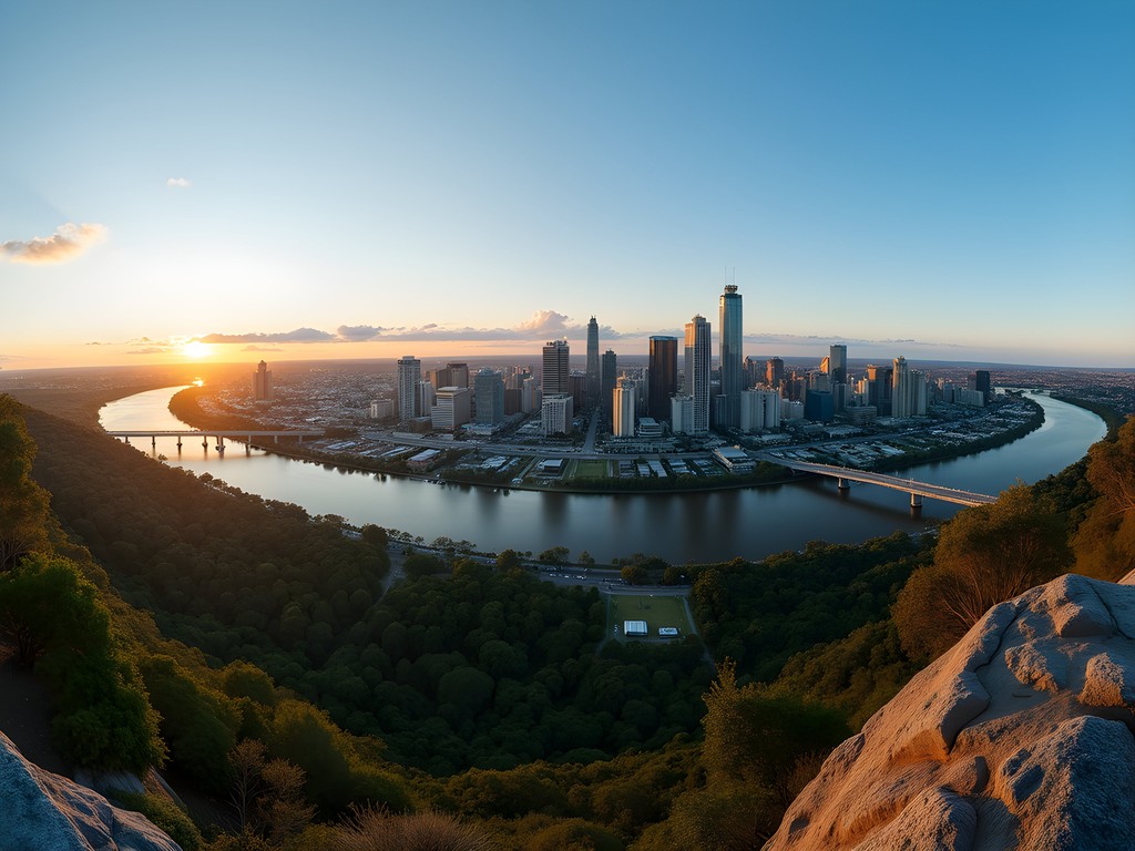 Panoramic view of Brisbane city from Mount Coot-tha lookout