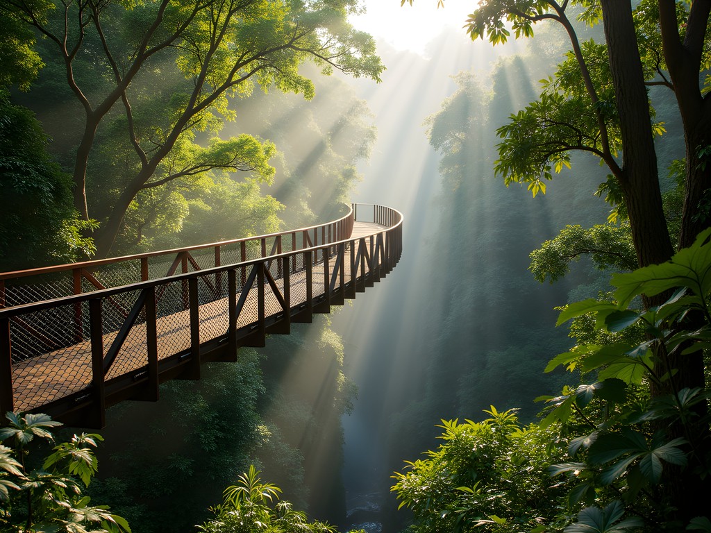 Tamborine Mountain Rainforest Skywalk through lush canopy