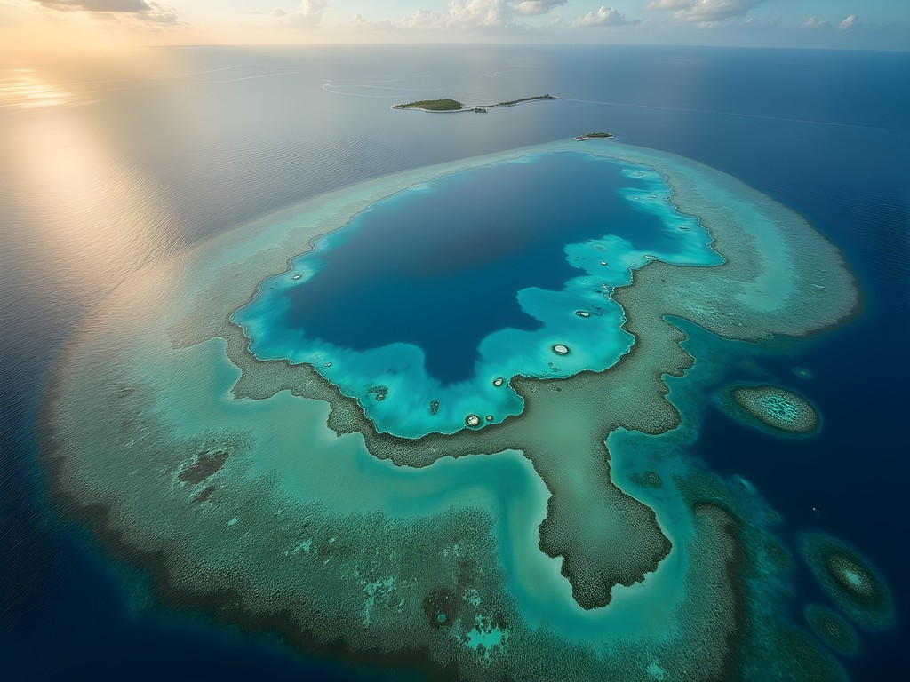 Aerial view of Great Barrier Reef patterns and formations