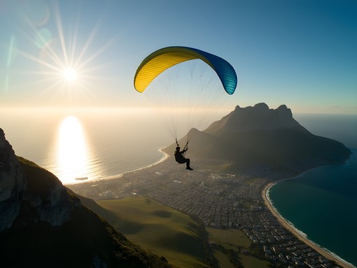 Paragliding over Cape Town from Signal Hill with ocean views