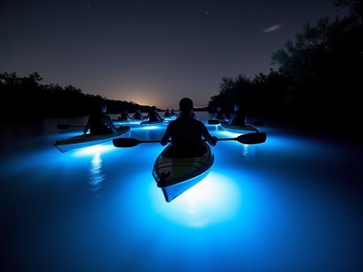Night kayaking in bioluminescent waters near Charlotte Amalie