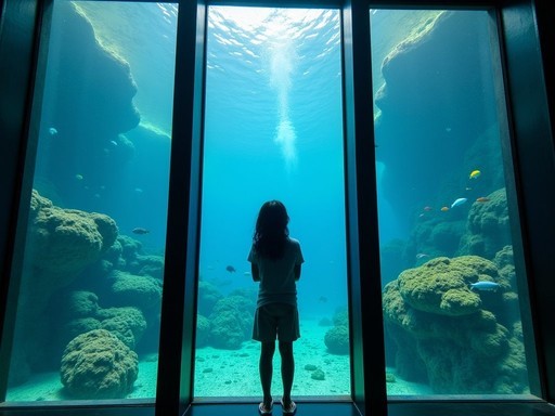 Underwater observation tower at Coral World Ocean Park in St. Thomas