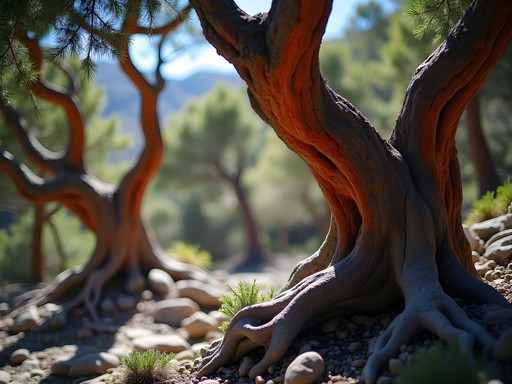 Ancient Polylepis forest along San Miguel Trail in Tunari National Park