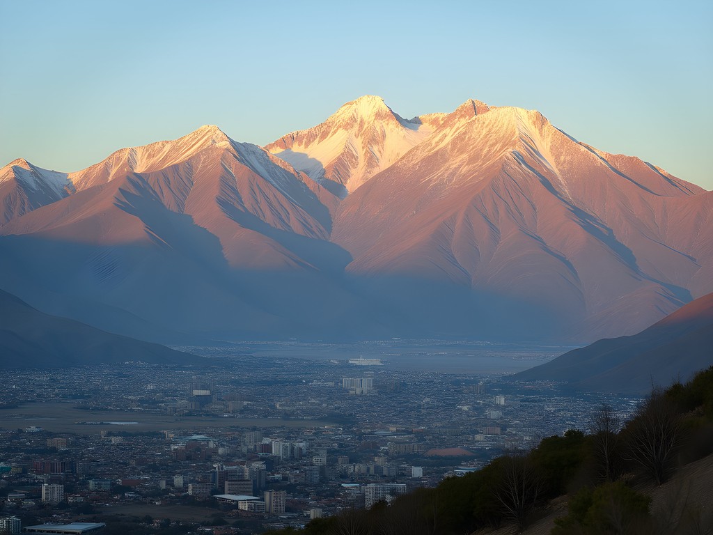 Panoramic view of Tunari Mountains rising above Cochabamba valley in autumn