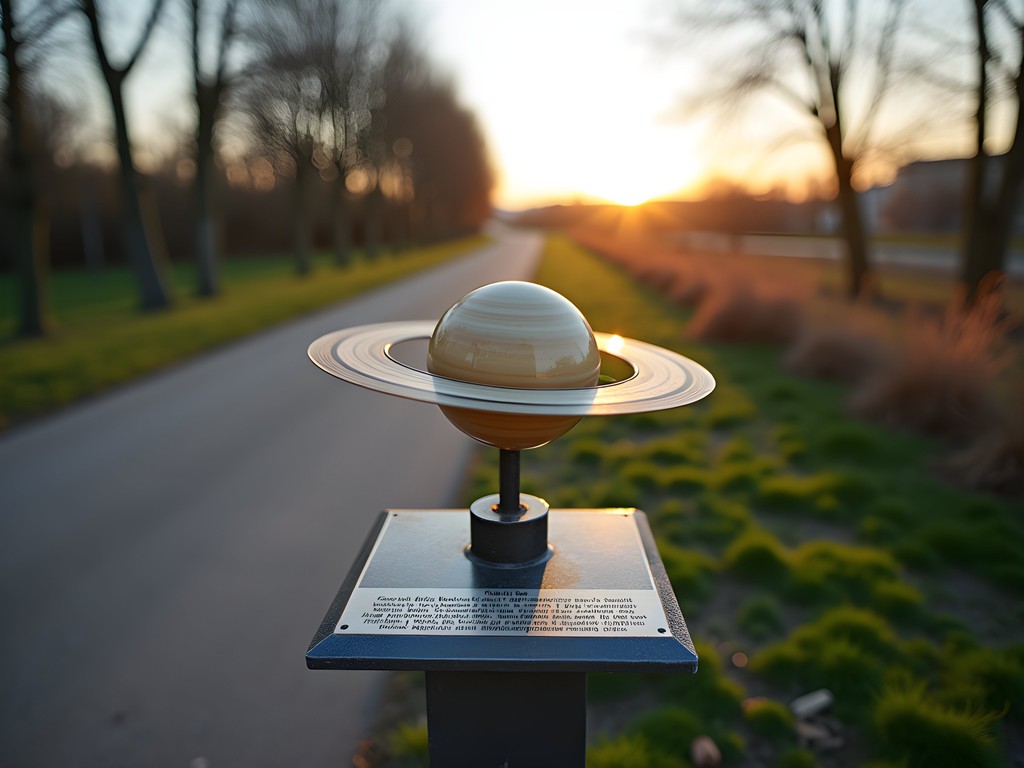 Scale model of Saturn on the Tocóvölgy Astronomical Trail in Debrecen with informational display
