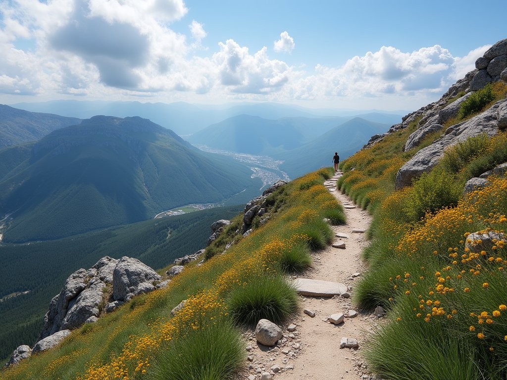 E4 European Long Distance Path on Mount Parnassus above Delphi