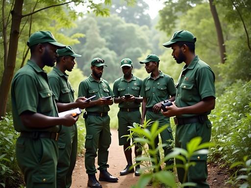 Community conservation project near Dimonika with eco-guards and reforestation efforts