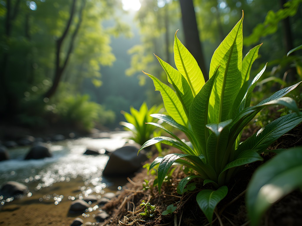Endemic medicinal plants growing alongside Dumbea's waterways